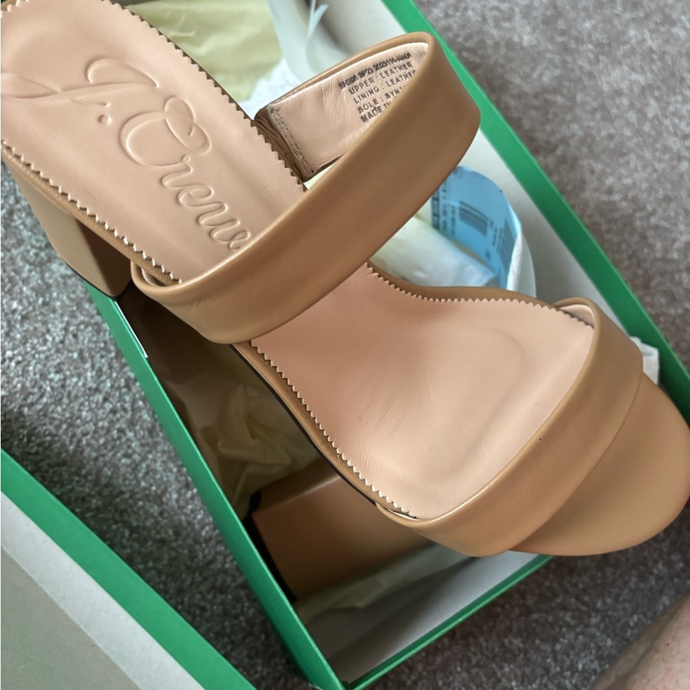 J. Crew Tan Leather Heels